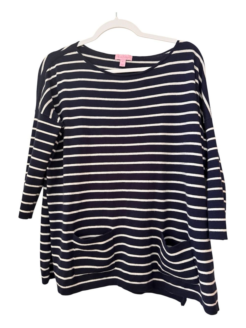 Lilly Pulitzer Navy and White Striped Scoop-Neck Tunic